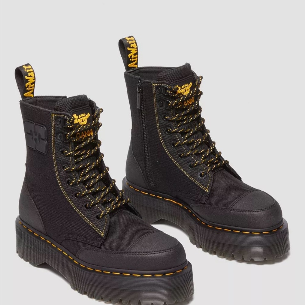 GANNI x Dr. Martens Jadon Black Platform Boots